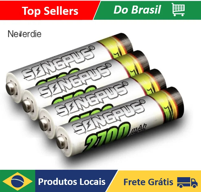 4 Batteries Rechargeable AAA 2700 In The Blister Ideal For Varios Rechargeable Device