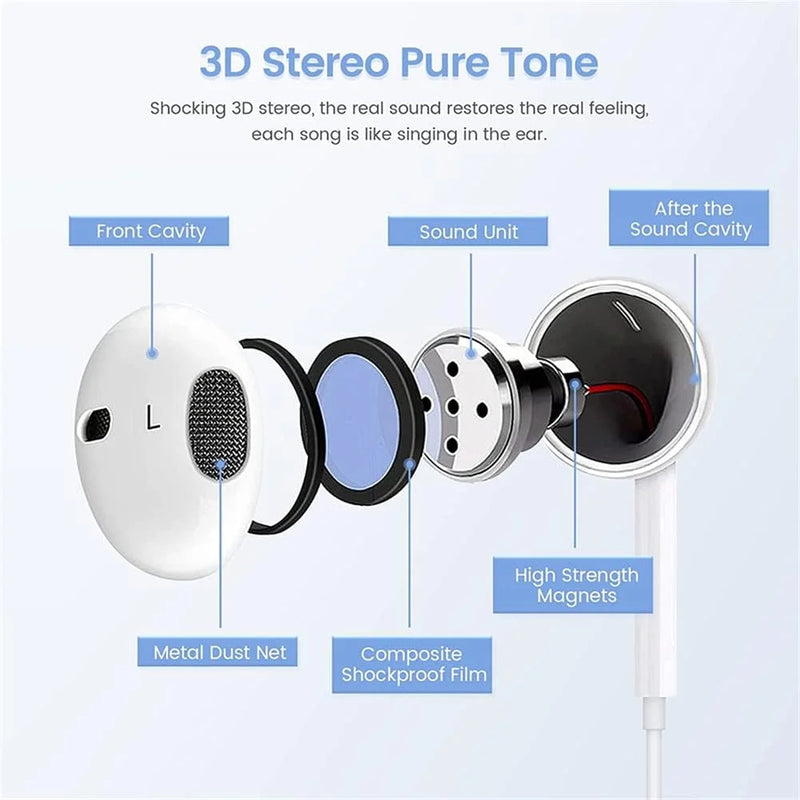 Fone P2 Fones de ouvido intra-auriculares de 3,5 mm com microfone compatíveis com controles com fio de tablet, chamadas com viva-voz, música, esportes