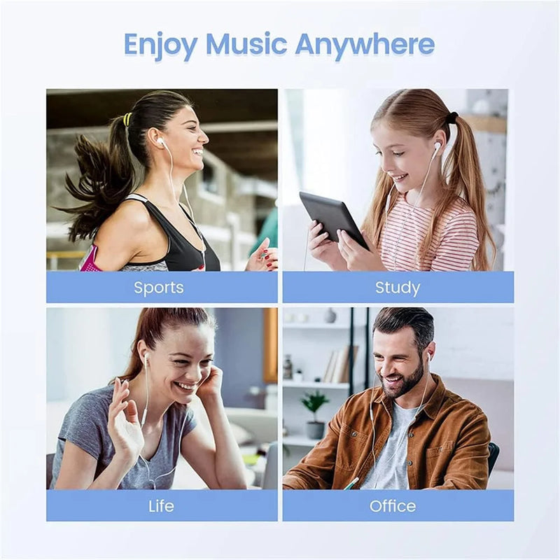 Fone P2 Fones de ouvido intra-auriculares de 3,5 mm com microfone compatíveis com controles com fio de tablet, chamadas com viva-voz, música, esportes
