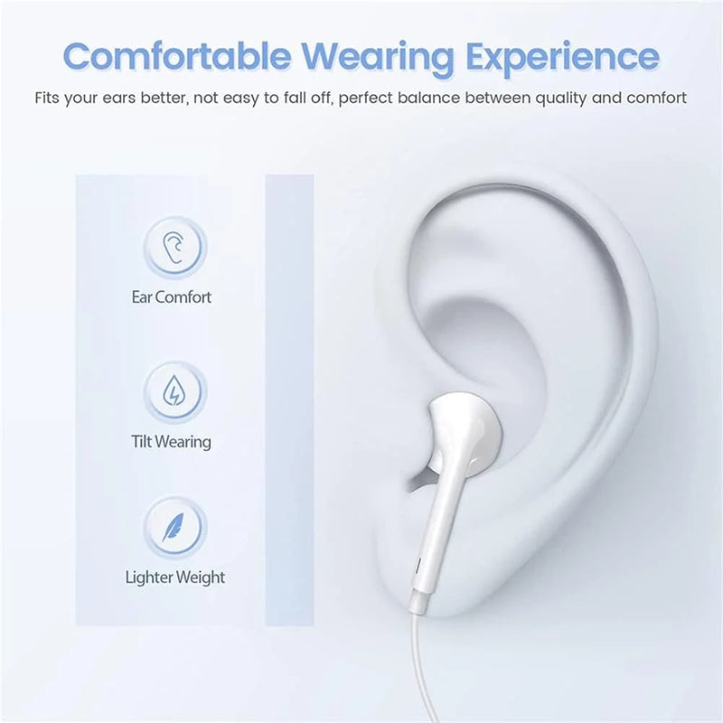 Fone P2 Fones de ouvido intra-auriculares de 3,5 mm com microfone compatíveis com controles com fio de tablet, chamadas com viva-voz, música, esportes
