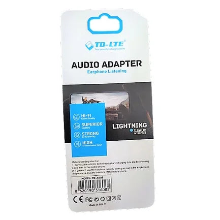 Adaptador Compatível Com iPhone iPad Cabo Lightning Para P2 Femea Áudio Auxiliar Fone