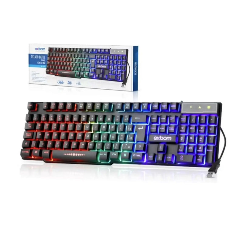 Teclado Gamer Semi-mecânico RGB LED Retroiluminado Computador Pc Original