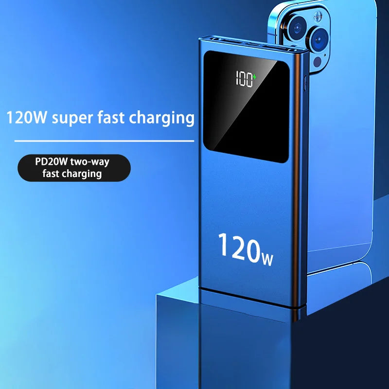 Power Bank Xiaomi-20000mAh Banco de Potência, Super Grande Capacidade, 120W, Carregamento Super Rápido, Bateria Externa Portátil, Acessórios Do Telefone Móvel