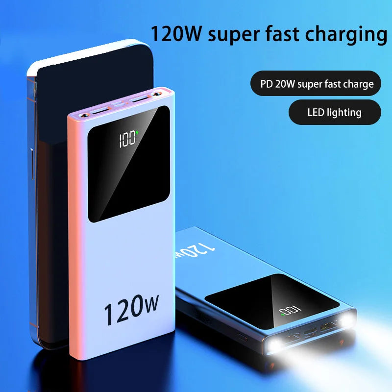 Power Bank Xiaomi-20000mAh Banco de Potência, Super Grande Capacidade, 120W, Carregamento Super Rápido, Bateria Externa Portátil, Acessórios Do Telefone Móvel
