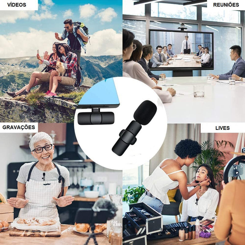 SonusPro - Microfone de lapela sem fio | LEVE 2 PAGUE 1 RN Store