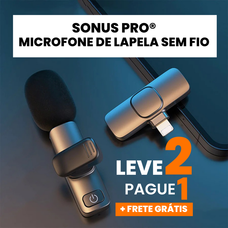 SonusPro - Microfone de lapela sem fio | LEVE 2 PAGUE 1 RN Store