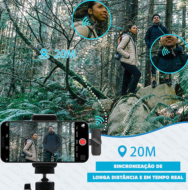 SonusPro - Microfone de lapela sem fio | LEVE 2 PAGUE 1 RN Store